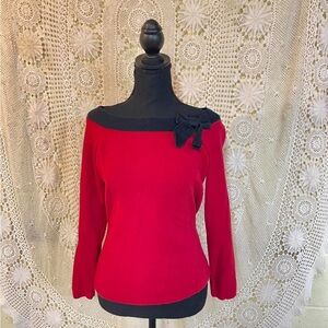 Designers Originals Red and Black Knit Sweater